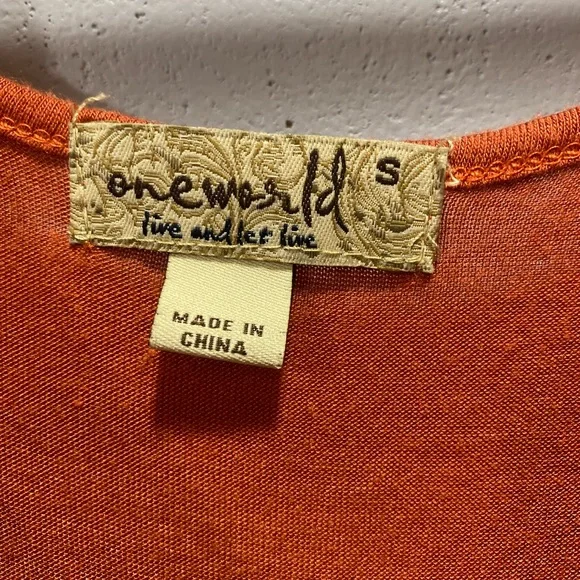 One world short sleeve boho top size small‎ - Picture 2 of 11